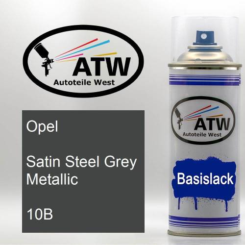 Opel, Satin Steel Grey Metallic, 10B: 400ml Sprühdose, von ATW Autoteile West.